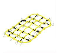 WANGCL RC Cargo Net Accessoires de Barres de Toit Filet de Rangement élastique avec Crochet pour 1/10 RC Car RC Crawler Monster Trucks Compatible avec D90 SCX10 90046 Traxxas TRX-4 - Jaune