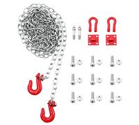 WANGCL RC Voiture Crochet de remorquage remorque chaîne Ensemble 100CM chaînes de Levage + D Manille pour 1/10 RC Grue remorque Escalade Voiture sur chenilles