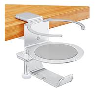 WANGCL Support de Verre de Bureau Support Rotatif à 360 ° pour économiser de l'espace Support de Casque de Jeu PC sous Le Bureau pour Le Bureau à Domicile (Argent)