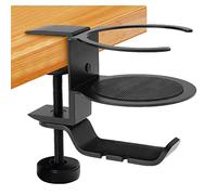 WANGCL Support de Verre de Bureau Support Rotatif à 360 ° pour économiser de l'espace Support de Casque de Jeu PC sous Le Bureau pour Le Bureau à Domicile (Noir)