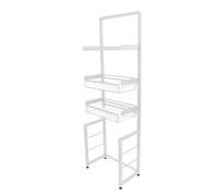 Wangcmcol Au-Dessus des Toilettes, Organisateur de Salle de Bain extractible, Conception réglable, s'adapte à la Plupart des Toilettes, Gain de Place, autoportant, Assemblage Facile (Blanche)