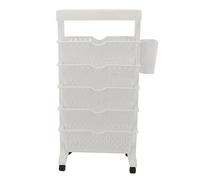 Wangcmcol Bibliothèque Mobile, bibliothèque Amovible, bibliothèque Mobile Multicouche rotative pour Chambre à Coucher, dortoir, Bureau (Blanche)