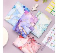 Wangcmcol Couverture de classeur A6 pour planificateur quotidien, cuir synthétique, 12 poches zippées, feuilles de budget, autocollants, étiquettes, règle, organiseur, bloc-notes, portefeuille