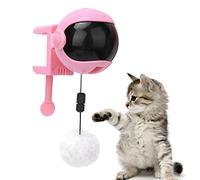 Wangcmcol Jouet automatique pour chat avec boule de poils amovible, base séparable, interrupteur à clé pour jeu interactif, divertissement pour chats seuls (rose)