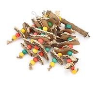 Wangcmcol Jouets pour perroquets pour Oiseaux, Jouets à mâcher pour perruches, calopsittes, Conures, Bois Naturel, Papier, cosses de maïs, meulage du Bec, Jouet à Suspendre en
