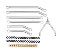 Wangcmcol Kit de biellette de direction à dégagement élevé, tringlerie de tige de traction en alliage d'aluminium CNC, pour voiture Rc, connecteur robuste, pièces de mise à niveau (Argent)