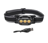 Wangcmcol Lampe frontale LED COB haute luminosité, multifonctionnelle, portable et rechargeable avec indicateurs pour le camping et la pêche