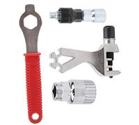 Wangcmcol Outil de réparation de vélo, clé de coupe de chaîne, retrait du manchon de support inférieur, outil d'extraction de crochet de queue (axe central argent)