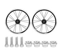 Wangcmcol Paire de roues de vélo de route, structure de roulement avant 2 arrière 4, alliage d'aluminium de haute qualité, 16H avant 20H arrière, pour volant d'inertie 5 vitesses, (Noire)