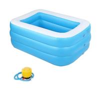 Wangcmcol Piscine Gonflable pour Enfants, pataugeoire à Usage Domestique pour Enfants, Baignoire carrée de Grande Taille (Bleue)