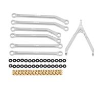 Wangcmcol pour ensemble de tiges de direction axiales RC, support de rotule en laiton, cadre d'attache durable, boucle en caoutchouc flexible, accessoires de coque de voiture (Argent)