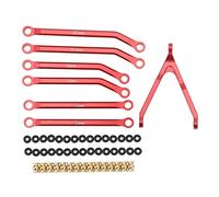 Wangcmcol pour ensemble de tiges de direction axiales RC, support de rotule en laiton, cadre d'attache durable, boucle en caoutchouc flexible, accessoires de coque de voiture (Rouge)