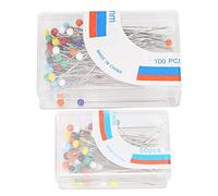 Wangcmcol pour les épingles de couture, pour fabrication de bricolage, pour la couture de tissu, épingles à tête de balle à 2 boîtes, épingles droites avec des boules colorées, (Coloré)