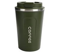 Wangcmcol pour tasse à vide, acier inoxydable à double couche, conception de déversement, tasse de café de voiture portable, capacité de 380 ml (Vert)