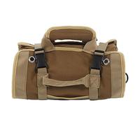 Wangcmcol Sac à Outils en Tissu Oxford, Pochette de Rangement d'outils Polyvalente Portable, Rouleau de Transport Suspendu pour électricien Plombier Charpentier (Kaki)