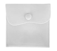 Wangcmcol Sac de rangement en flanelle souple, sac de rangement Portable pour boucles d'oreilles, colliers et bracelets, pochette L (Beige)