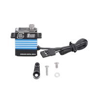 Wangcmcol servo numérique RC, couple élevé, engrenage entièrement métallique, étanche IP66, pour chenille SCX10 III, 9 kg, pièce de rechange avec bras (Bleue)