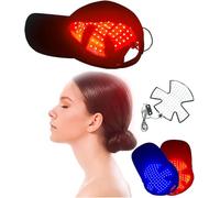 Wangdaqi Bonnet de traitement de repousse des cheveux à la lumière rouge, 90 perles LED, lumière rouge et bleue, bonnet de repousse rapide pour homme et femme, avec minuterie de 15 à 30 minutes