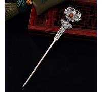 Wangdaqi Épingle à cheveux vintage chinoise en argent 925 pour femme avec perles d'agate rouge