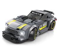 WANGE Super Champions Voiture de Course Sport pour la Concurrence Jeu de Construction avec Blocs Gris/Jaune