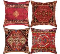 WANGG Housse de Coussin 35 X 35 cm Motif de Broderie Lot de 4 Coton et Lin Décoratif Taie d'oreiller pour Chambre, canapé, Chaise, Lit,Jardin