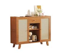 WANGHAI-666 Buffets d'entrée Wicker Sideboard Integrated with Wall Multi-Functional Kitchen Storage Double Doors with Drawers
