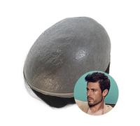 WANGHAI-666 Complément Capillaire Homme pour Calvitie Postiche for Homme, système de Remplacement Capillaire, postiche Ultra Fin de 0,03 mm Perruquest Hommes(1B,7x10)