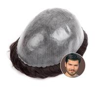 WANGHAI-666 Complément Capillaire Homme pour Calvitie Toupet for Homme, prothèse Capillaire Indienne, Injection, système Capillaire Complet, sans nœuds Perruquest Hommes(1C - Black,5x7)