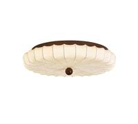 WANGHAI-666 Plafonnier Plafonnier de Chambre à Coucher en Tissu rétro, Lampe décorative Ronde Grain Noyer