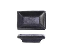 WANGHAI-666 Sauce Lot de 4 assiettes d'assaisonnement rectangulaires en céramique for sauce soja(Noir)