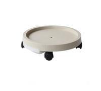 WANGHAI-666 Soucoupes pour Plantes Plateau de Pot Fleurs Mobile en résine, Roue Universelle, Base Circulaire Plastique(Rice White,Petit)