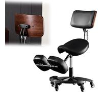 wanghaiyanBD Chaise de selle ergonomique, tabouret d'assise réglable en hauteur avec dossier et repose-pieds, adapté pour massage, spa et clinique dentaire, design roulant