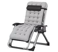 wanghaiyanBD Chaise longue de jardin avec coussin amovible et plateau | Chaises longues inclinables d'extérieur | Charge maximale 160 kg