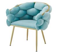 wanghaiyanBD Fauteuil rembourré en velours de luxe avec pieds en métal doré, chaise de loisirs de maquillage moderne pour salon, café, coiffeuse - Gris foncé