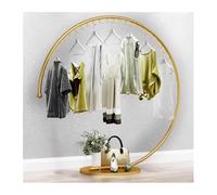 wanghaiyanBD Portant à vêtements robuste doré avec crochets - Présentoir de vêtements en métal de qualité commerciale pour boutiques, base stable pour suspendre les vêtements