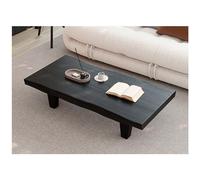 wanghaiyanBD Table basse en bois massif, design japonais rétro, plateau irrégulier, pieds robustes, table à thé zen, style tatami bas pour salon et utilisation latérale