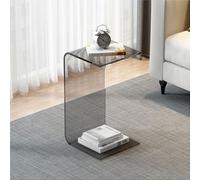 wanghaiyanBD Table d'appoint en acrylique, table basse transparente en forme de U pour salon ou chambre à coucher, table d'angle transparente pour baie vitrée, petite table d'appoint simple pour