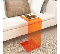 wanghaiyanBD Table d'appoint en acrylique, table basse transparente en forme de U pour salon ou chambre à coucher, table d'angle transparente pour baie vitrée, petite table d'appoint simple pour