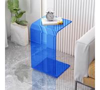 wanghaiyanBD Table d'appoint en acrylique, table basse transparente en forme de U pour salon ou chambre à coucher, table d'angle transparente pour baie vitrée, petite table d'appoint simple pour