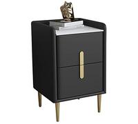wanghaiyanBD Table de chevet moderne du milieu du siècle - Table de nuit minimaliste en cuir microfibre avec comptoir en pierre frittée pour chambre à coucher, salon