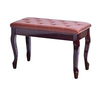 wanghaiyanBD Tabouret de piano avec rangement pour musique, tabouret de piano avec siège en cuir rembourré, convient pour un usage domestique et professionnel, marron noyer