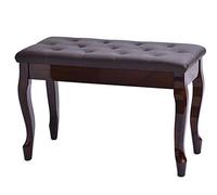 wanghaiyanBD Tabouret de piano avec rangement pour musique, tabouret de piano avec siège en cuir rembourré, convient pour un usage domestique et professionnel, marron noyer