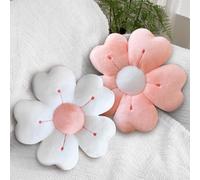 Wanghaohao 2 oreillers de fleurs, coussin de fleur de 35 cm, coussin en peluche de marguerite, oreiller mignon, oreiller en forme de marguerite, beau sol