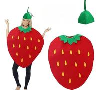 WANGHONGGOGO Costume de fraise, costume de spectacle, costume créatif et original, costume de jeu de rôle pour homme et femme, convient pour les carnavals, les fêtes et les festivals (2 pièces)