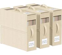 WANGIRL Lot de 3 Sacs de Rangement Drap de Lit, Boîte de Rangement Linge Pliable, Minimaliste, Beige