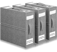 WANGIRL Lot de 3 Sacs de Rangement Drap de Lit, Boîte de Rangement Linge Pliable, Minimaliste, Gris