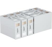 WANGIRL Lot de 6 Sacs de Rangement Drap de Lit, Boîte de Rangement Pliable, Minimaliste, Blanc