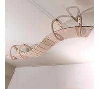 WANGJIANPENGPL Etagere Murale Chat en Bois, Pont Echelle Chat, Couloir du Ciel, Longueur 150cm, 170cm, 190cm, Assemblée de la Liberté DIY(150cm/59in)