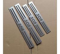WangkaiX 4pcs Protection Seuil Porte Voiture pour Peugeot 308, Acier Inoxydable Protection Seuil Porte Voiture Seuil Anti-Rayures Seuil