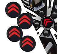 WANGLAICAI 4 Pièces Autocollants Cache Moyeux pour Citroen Berlingo II 2008-2018 Accessoires, Aluminium Badge Central de Roue, 3D Emblème Enjoliveurs, Auto Styling,Red